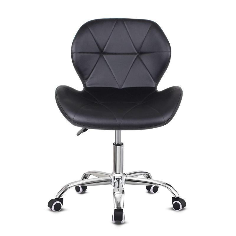 Swivel Makeup Vanity Chair & Office Stool - Adjustable Pink Dressing Chair with Wheels, Diamond Tufted Upholstery in PU/Fabric/Velvet Options, Armless Height-Adjustable Seat for Desk, Bedroom, or Dorm