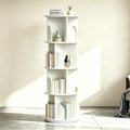 360° Rotating 4-Tier Bookshelf, Space-Saving Spinning Book Tower with Open Display Shelves, Freestanding Storage Rack for Living Room Bedroom Study Home Office, Easy Assembly Sturdy Floor Unit [Plus A Free Gift]