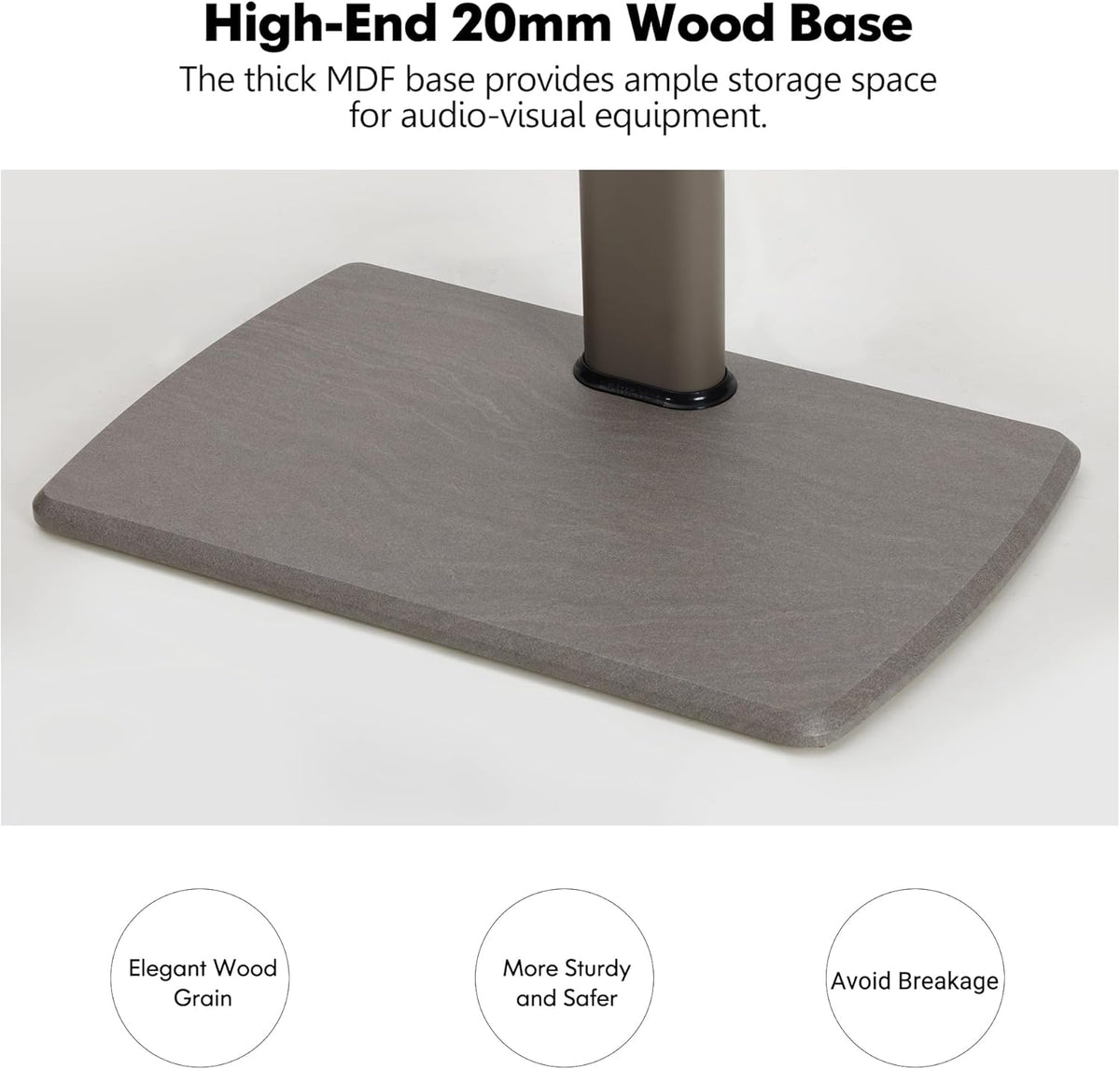 TV Stand – Floor Stand with 20mm Wood Base, 60° Swivel & 6 Height Adjustment, for 32-70 Inch TVs, Max. VESA 600x400mm, Holds 40kg, Slim Design for Corner Use