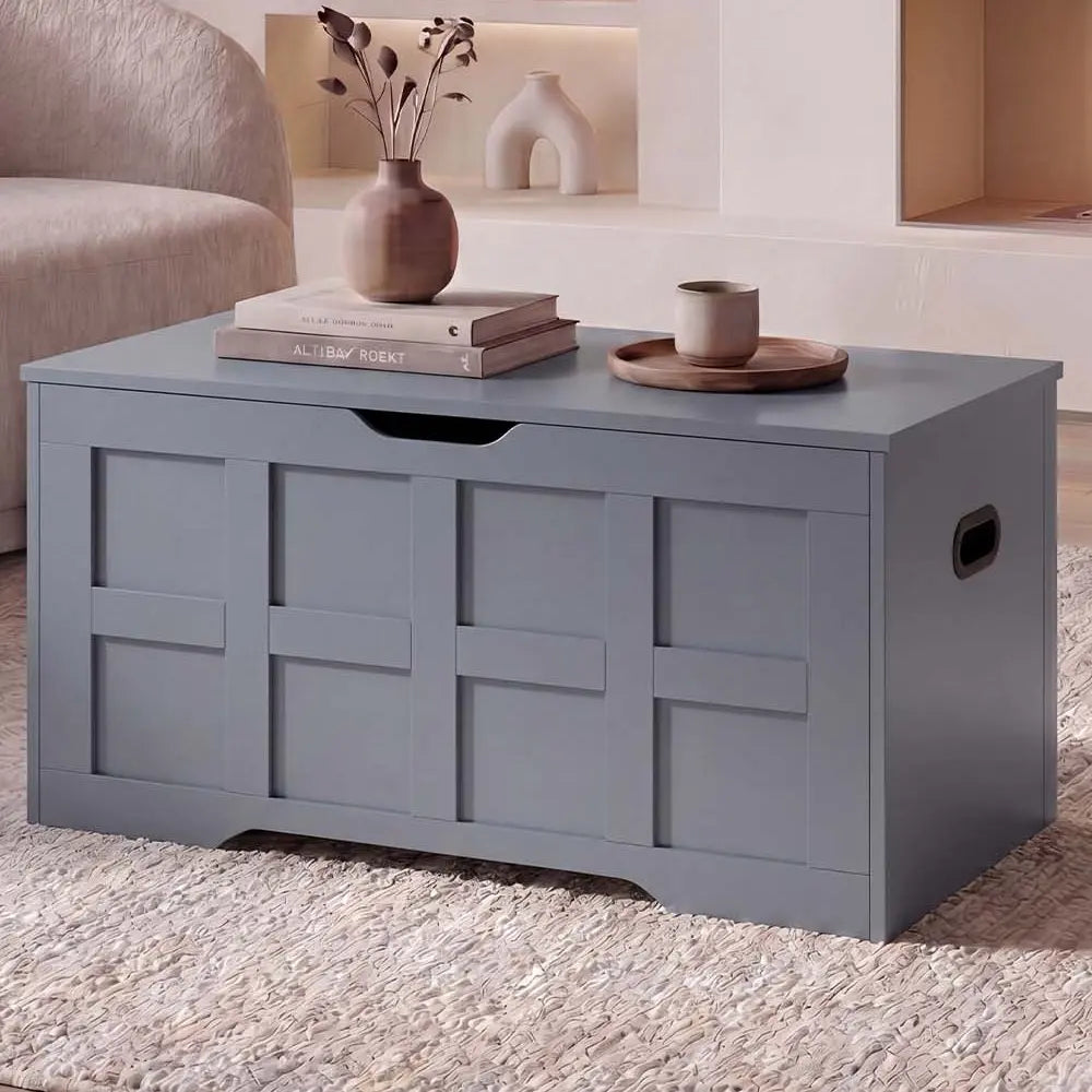 Vida Designs Large Storage Ottoman - Stylish Blanket Box with Hidden Storage Modern Upholstered Bench for Bedroom Living Room & Hallway Minimalist Organiser