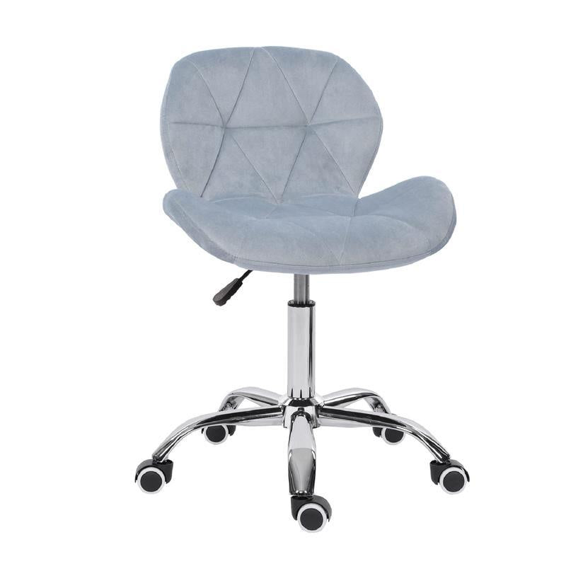 Swivel Makeup Vanity Chair & Office Stool - Adjustable Pink Dressing Chair with Wheels, Diamond Tufted Upholstery in PU/Fabric/Velvet Options, Armless Height-Adjustable Seat for Desk, Bedroom, or Dorm