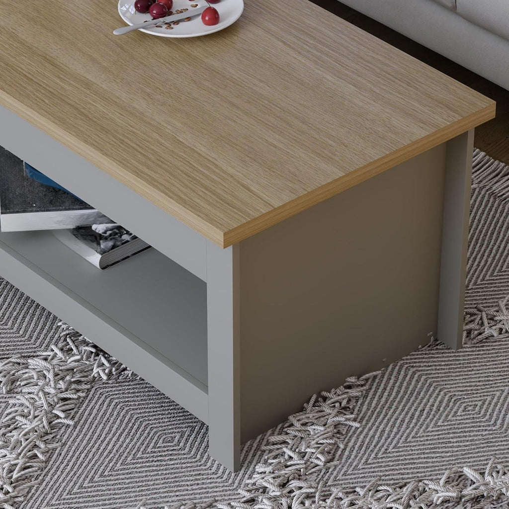 Sleek Modern MDF Coffee Table with Single Shelf Storage - Stylish Living Room Coffee Table
