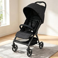 Lightweight Travel Pushchair for 0-36 Months, One-Hand Fold Baby Stroller with Adjustable Recline & Sun Canopy, 5-Point Safety Harness, Large Under-Seat Basket, Compact for Car Boot [Plus A Free Gift]