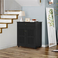 Freestanding Wooden Shoe Storage Cabinet, 4‑Tier Shoe Organiser with Drawer & Doors, Adjustable Shelves, Anti‑Tipping Design, Holds 15‑18 Pairs Shoes for Entryway Hallway Bedroom