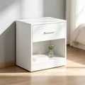 Bedside Table with Drawer and Open Shelf, Nightstand for Bedroom, Small Side Table for Living Room, Compact End Table with Storage [Plus A Free Gift]