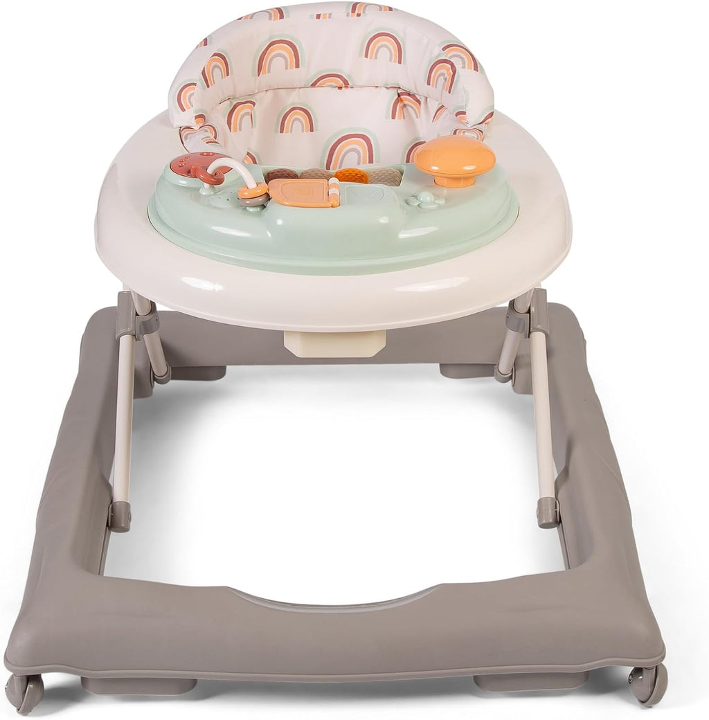 【NS】Baby Go Round Jive Electronic Baby Walker – Rose & Ivy Design: Interactive Musical Play Tray with Lights & Sounds, Adjustable Height, Safe for First Steps
