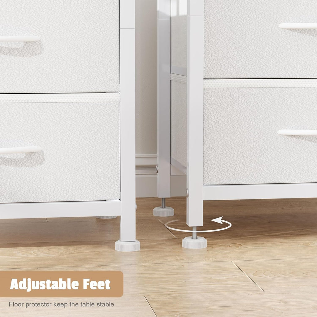 40cm Wide Bedside Table with USB Charging Station & LED Lights, 2 Fabric Drawers Nightstand, Slim End Table for Small Spaces, Bedroom, Living Room, Rustic Brown [Plus A Free Gift]