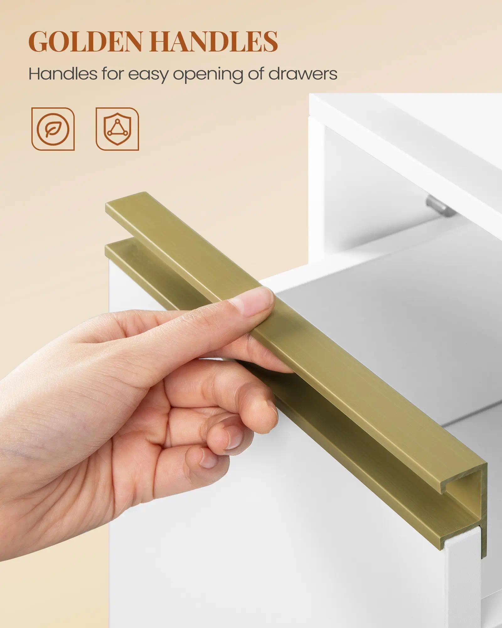 Modern Slim Nightstand with LED Light, 2-Drawer Bedside Cabinet with Open Storage Shelf, Small Side Table for Bedroom Living Room, Space-Saving Furniture [Plus A Free Gift]