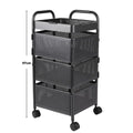 6 Tier Kitchen Rotating Storage Trolley Cart Utility Vegetable Mobile Shelf Rack Organizer ,Rack carts with Drawers moveable Basket Metal organizer