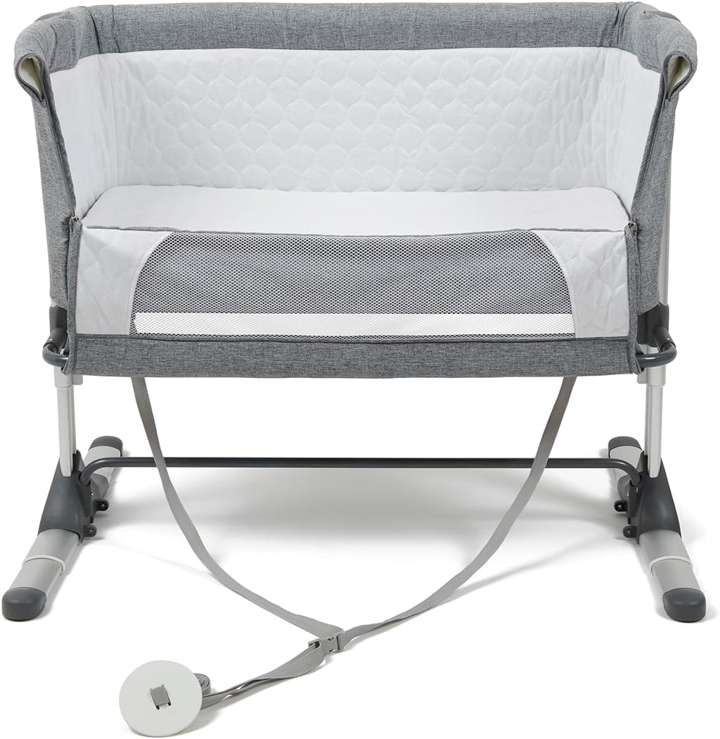 Bedside Co‑Sleeper Crib, 2‑in‑1 Adjustable Height Baby Bassinet with 5cm Thick Mattress, Anti‑Reflux Incline Breathable Mesh, Safety Certified, Co‑Sleeping Standalone Cot for Newborn Infant