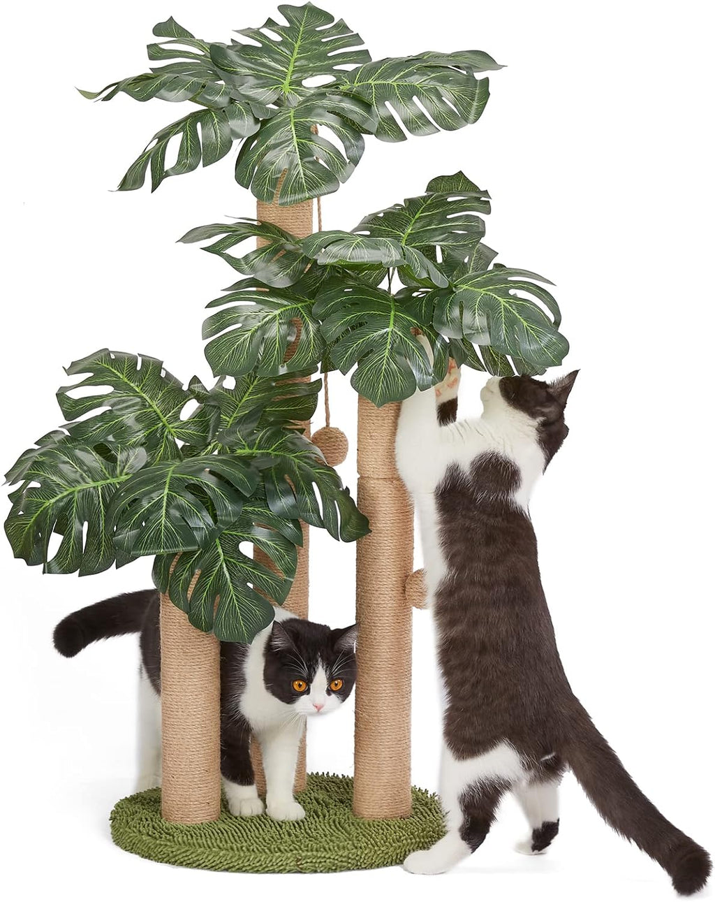 Cat Scratching Post,Cat Scratcher Tree with 3 Scratching Poles & 2 Interactive Dangling Balls,Cats Scratching Posts for Indoor Kitten & Adult Cats (Banana Tree)