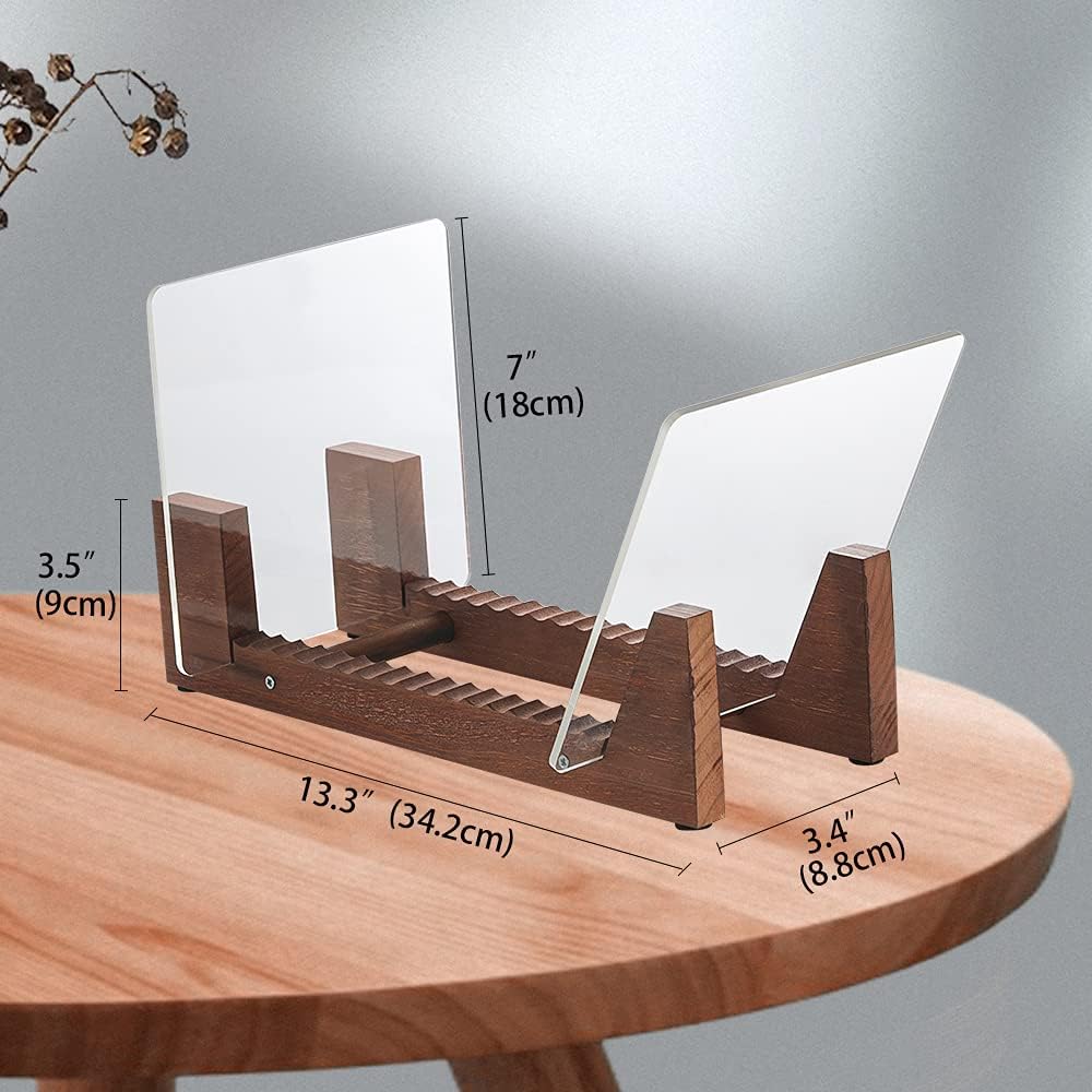 Wood Vinyl Record Storage Holder - Vinyl IP records Stand - Album Storage Organizer Display Stand Rack Holds Up to 50 Albums | DVDs | CDs