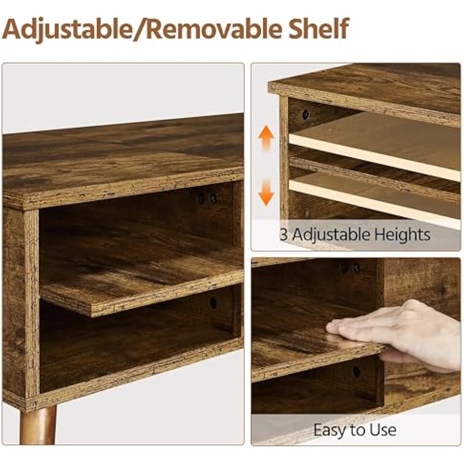 【NS】Lift Top Coffee Table, Industrial Style Coffee Table with Hidden Storage & Adjustable Storage Shelf, Center Table Sofa Table for Living Room, 100x48x45cm, Rustic Brown
