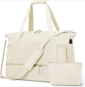 Gym Bag Womens, Travel Duffel Bag, Easyjet Cabin Bag 45x36x20 Underseat, Weekend Bag with Shoes Compartment, Hospital Bag with Wet Pocket & USB Charging Port, Overnight Sports Bag, Beige