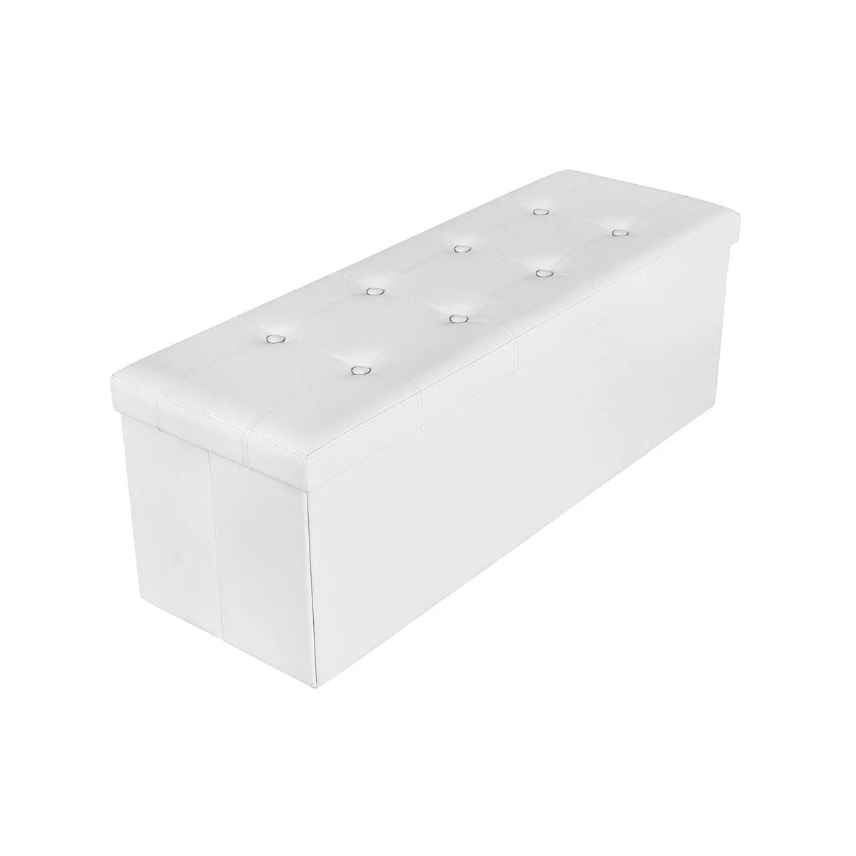 `Foldable Storage Ottoman Bench, 110×38×38cm Water‑Resistant Cube Foot Rest with Large Storage Space, 300KG Max Static Load, Space‑Saving Storage Chest for Living Room, Bedroom, Entryway`