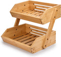 3-Tier Bamboo Fruit Basket Bowl Holder, Bread Vegetables Storage Stand for Kitchen Countertop, Snacks  in Home Kitchen and Office, Black