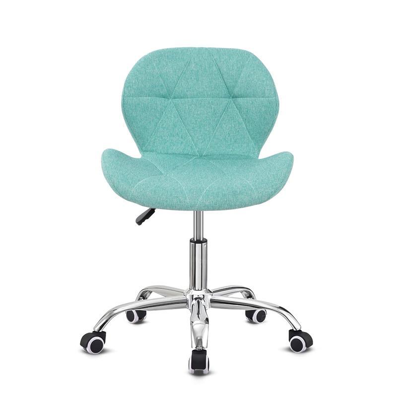 Swivel Makeup Vanity Chair & Office Stool - Adjustable Pink Dressing Chair with Wheels, Diamond Tufted Upholstery in PU/Fabric/Velvet Options, Armless Height-Adjustable Seat for Desk, Bedroom, or Dorm