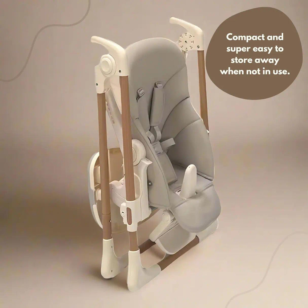 Foldable Baby High Chair, Multi Adjustable Height & Recline Highchair for Mealtimes, Slim Space Saving Frame, Detachable Washable Seat Cover, Safe Feeding Chair for Babies & Toddlers Up To 15kg