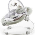Portable Newborn Baby Bouncer Rocker, Grey Lamb Design Infant Soothing Seat with Soft Cushion, Music & Vibration Function for Baby Infants