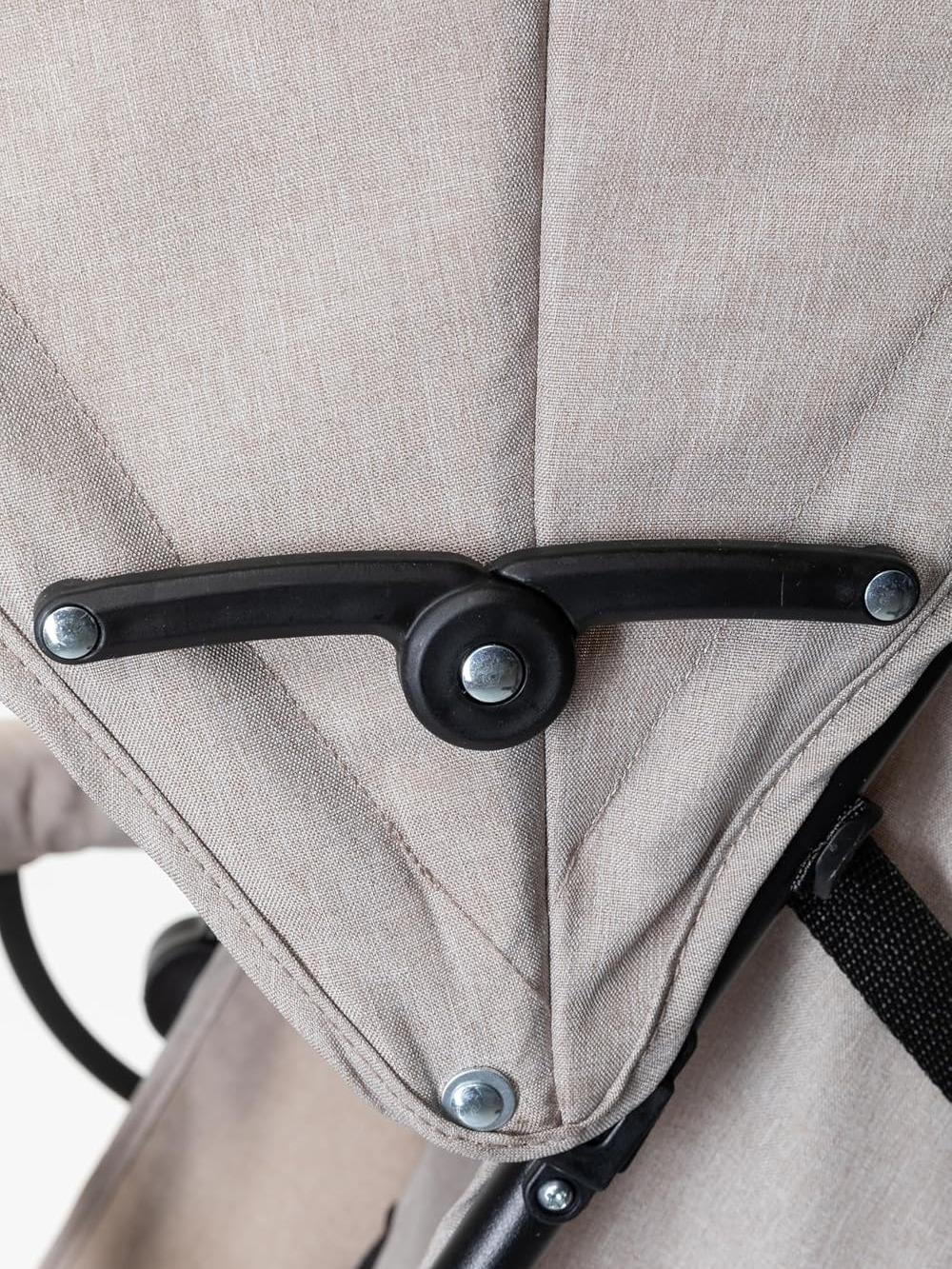 Compact One-Hand Fold Baby Stroller Lightweight Travel Pushchair with 3 Point Harness & Smooth Suspension, Suitable from Birth to 15kg (Black/Cream/Grey)