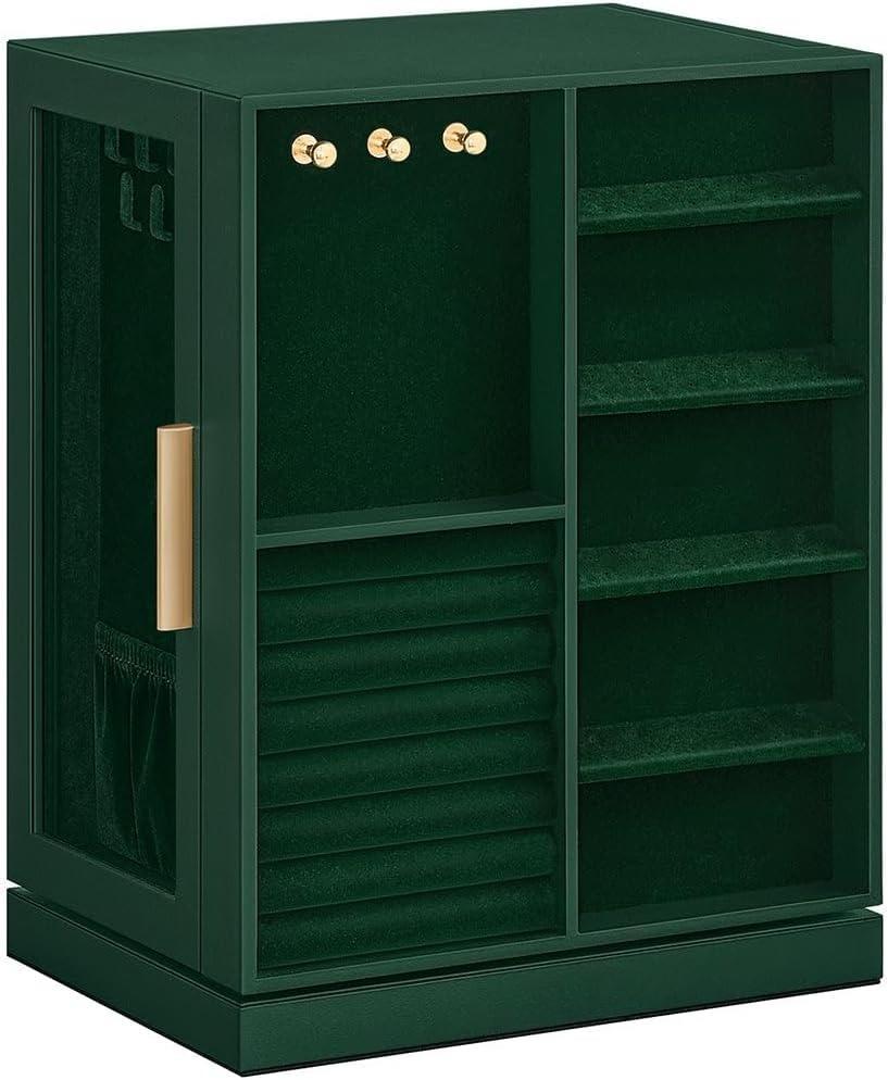 Luxury Cloud 360° Rotating Jewellery Box Organiser, Vertical Large Capacity Jewellery Display Case with 5 Drawers Transparent Window, Open Design Spacious Jewelry Storage Box, Elegant Gift for Women Girls Dresser Desktop Decor