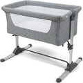 Bedside Co‑Sleeper Crib, 2‑in‑1 Adjustable Height Baby Bassinet with 5cm Thick Mattress, Anti‑Reflux Incline Breathable Mesh, Safety Certified, Co‑Sleeping Standalone Cot for Newborn Infant