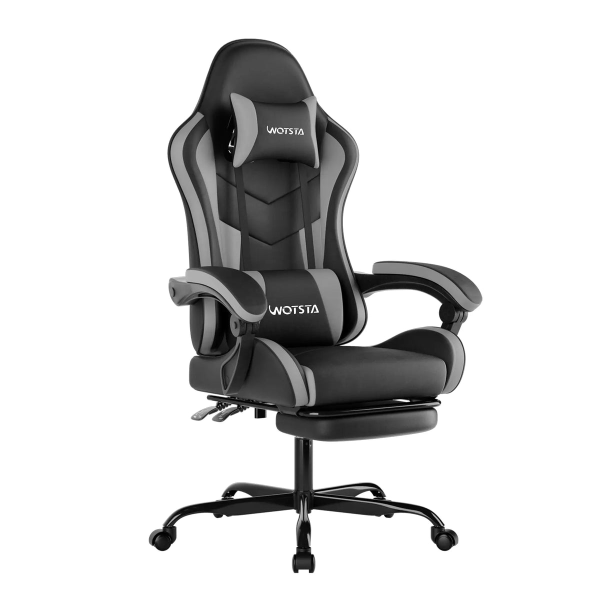 NIONIK Gaming Chair for Adults - Comfortable Padded Racing Chair with Linkage Armrests, High Back Reclining Computer Chair, Premium Leather Cushion, Wide Wing Backrest, Adjustable Height, 360° Swivel Gamer Chair