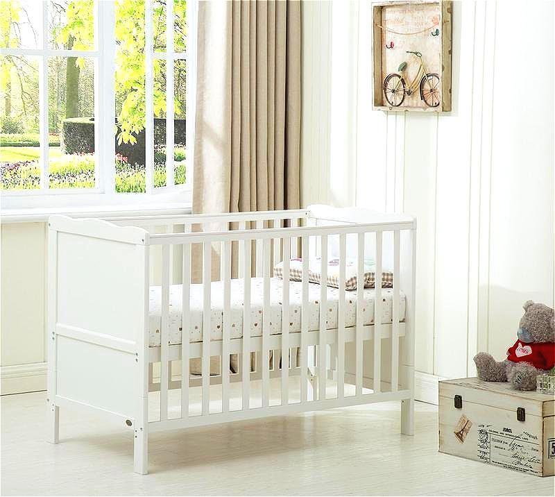 direct Direct Detachable Wooden Baby & Toddler Bed 126x66 cm Non-Toxic Eco Paint Rounded Safety Edges Space-Saving Design Sturdy Structure for Nursery Kids' Room
