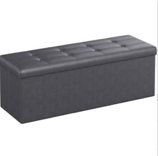 `Foldable Storage Ottoman Bench, 110×38×38cm Water‑Resistant Cube Foot Rest with Large Storage Space, 300KG Max Static Load, Space‑Saving Storage Chest for Living Room, Bedroom, Entryway`