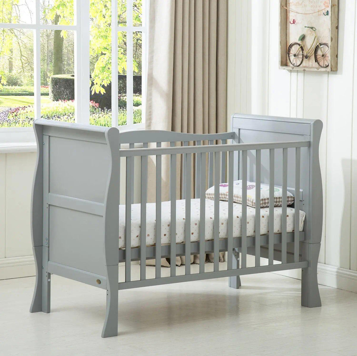 Solid Wood Cot Bed Transforms into Toddler Bed – Includes Premium Waterproof Mattress [Plus A Free Gift]