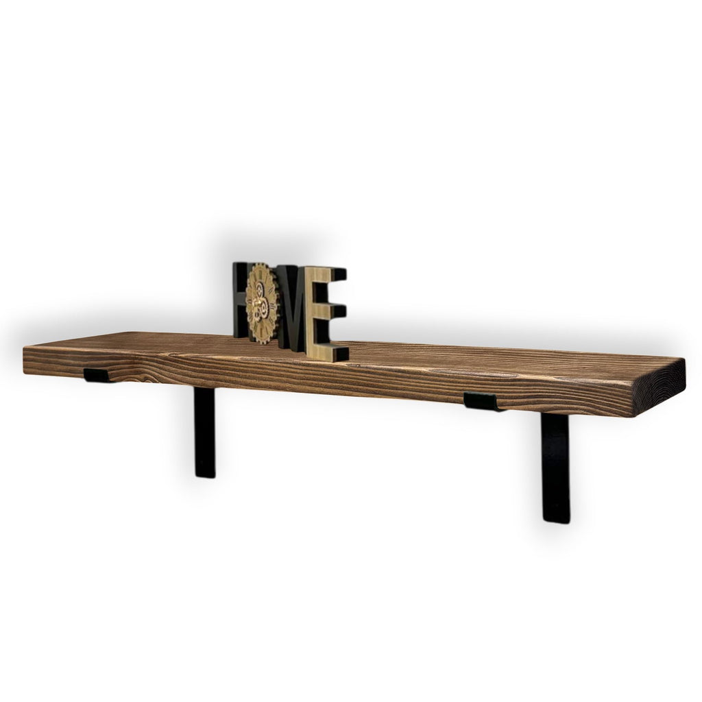Rustic Wooden Floating Wall Shelf, Industrial Scaffold Style Wall Mounted Shelves, Multi-Color Storage Display Shelves for Kitchen Bedroom Living Room
