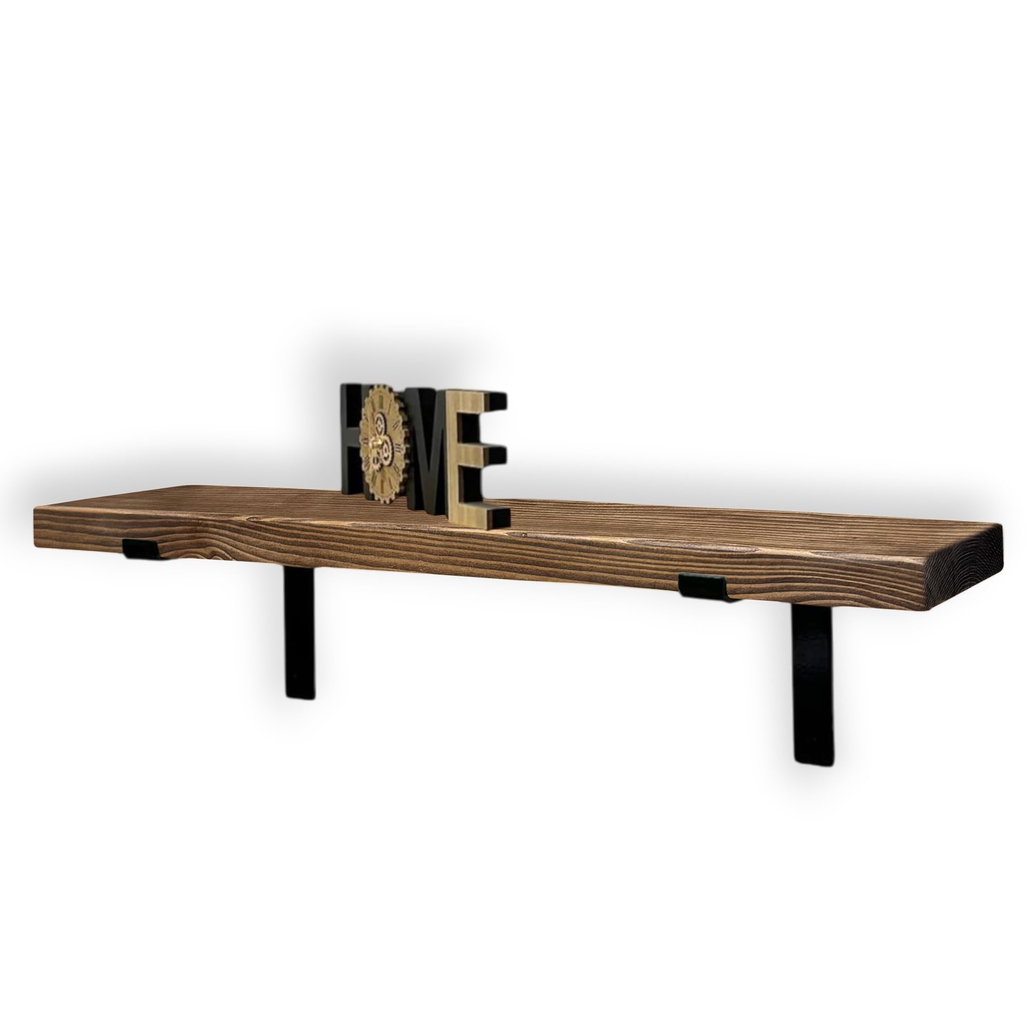 Rustic Wooden Floating Wall Shelf, Industrial Scaffold Style Wall Mounted Shelves, Multi-Color Storage Display Shelves for Kitchen Bedroom Living Room